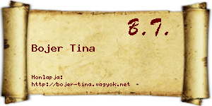 Bojer Tina névjegykártya